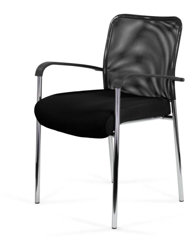 Стул UP_Echair Афродита Люкс каркас хром сетка/ткань черный