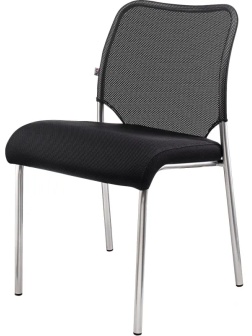 Стул UN_Amigo chrome сиденье W/спинка T _ хром сетка ткань / черный