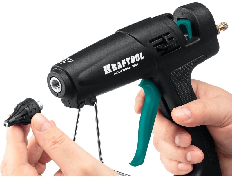 Пистолет клеевой терм.электр.KRAFTOOL Industrial 300 d11-12мм 45г/мин 06842