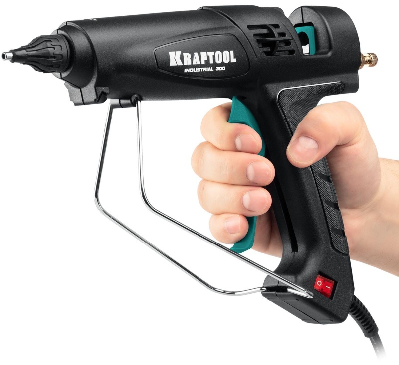 Пистолет клеевой терм.электр.KRAFTOOL Industrial 300 d11-12мм 45г/мин 06842