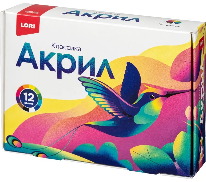 Краски акриловые КЛАССИКА, 12 цв. по 15 мл Акрк-006 набор