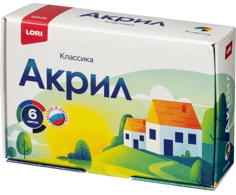Краски акриловые КЛАССИКА, 6 цв. по 20 мл Акрк-001 набор