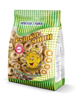 Сушки мини Невская Сушка Чип & Полинка с луком, 200г