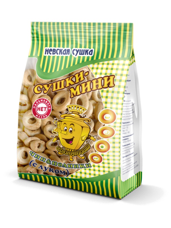 Сушки мини Невская Сушка Чип & Полинка с луком, 200г