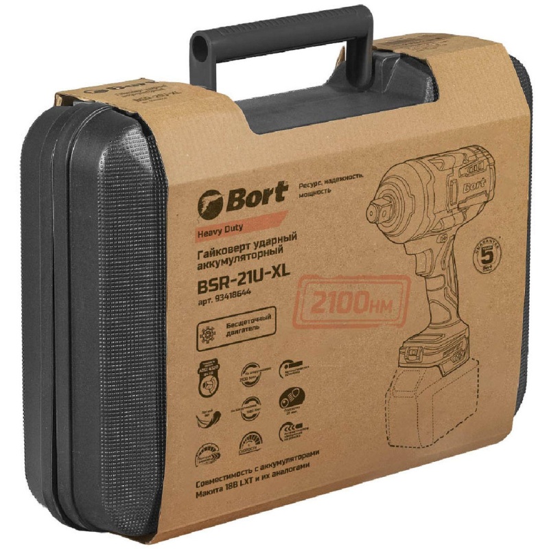 Гайковерт аккумуляторный BORT BSR-21U-XL (без АКБ и ЗУ)