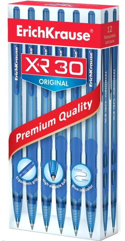 Ручка шариковая автомат. ErichKrause XR-30, дш.0,7,цв.черн. синий, 17721