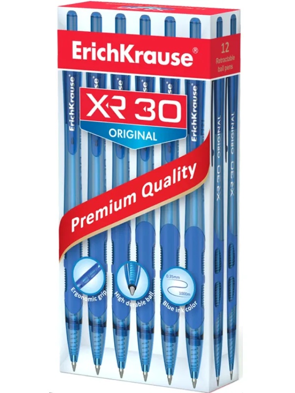 Ручка шариковая автомат. ErichKrause XR-30, дш.0,7,цв.черн. синий, 17721