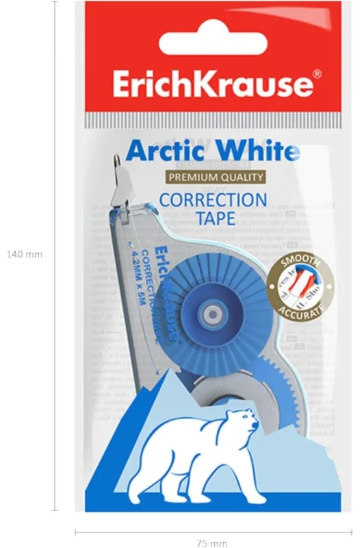 Корректирующая лента ErichKrause Arctic white, 4.2мм х 5м, 21885