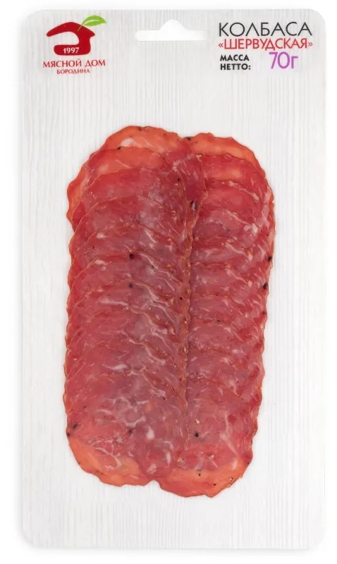 Колбаса сырокопченая Мясной дом Бородина Шервудская нарезка 70 г