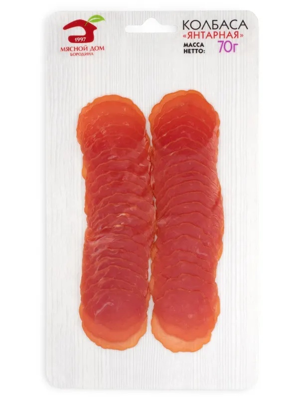 Колбаса сырокопченая Мясной дом Бородина Янтарная нарезка 70 г