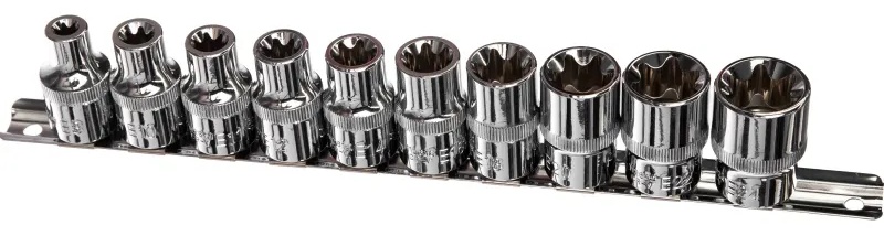 Набор головок торцевых 1/2DR,внешний TORX,E8-E24,10 предм.912610