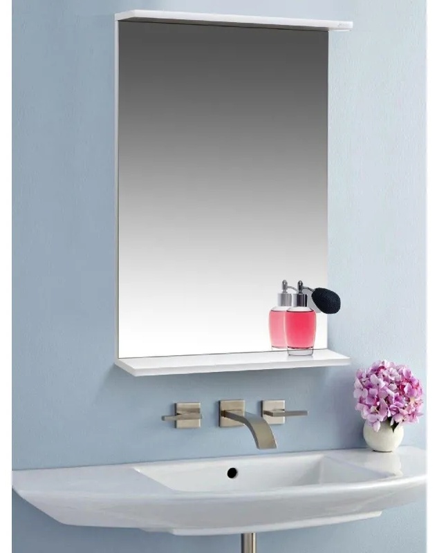 Зеркало TZ_Бора-бора 50 с полкой, белое