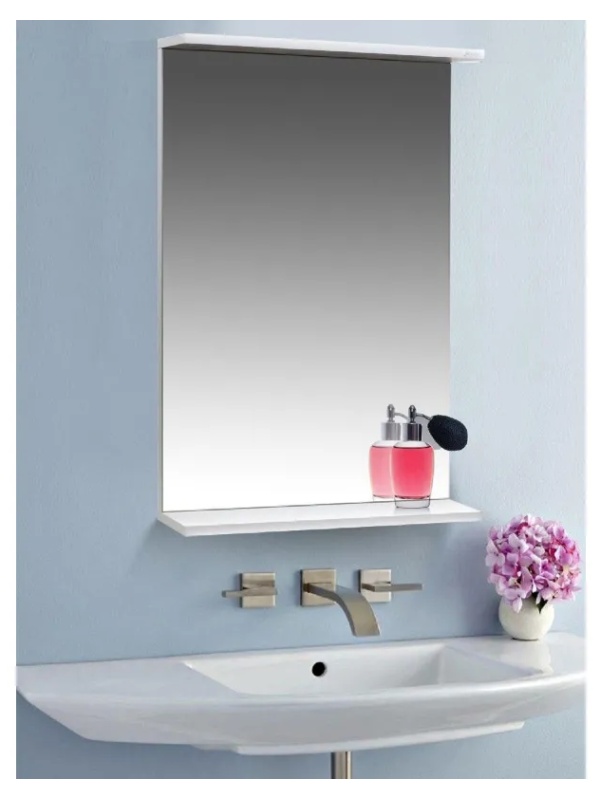 Зеркало TZ_Бора-бора 50 с полкой, белое