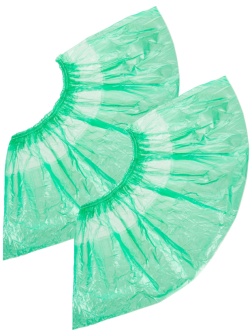 Бахилы н/с, п/э с 2й рез. 3,5г, ПНД-15/2р-З, зеленые, 50 пар/уп