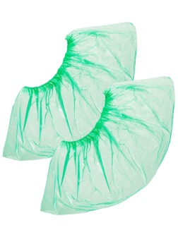 Бахилы н/с, п/э, 2,8г ПНД-8/1р-З, зеленые, 50 пар/уп