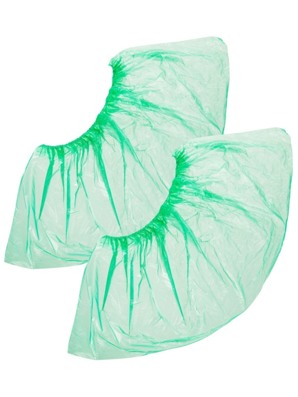 Бахилы н/с, п/э, 2,8г ПНД-8/1р-З, зеленые, 50 пар/уп