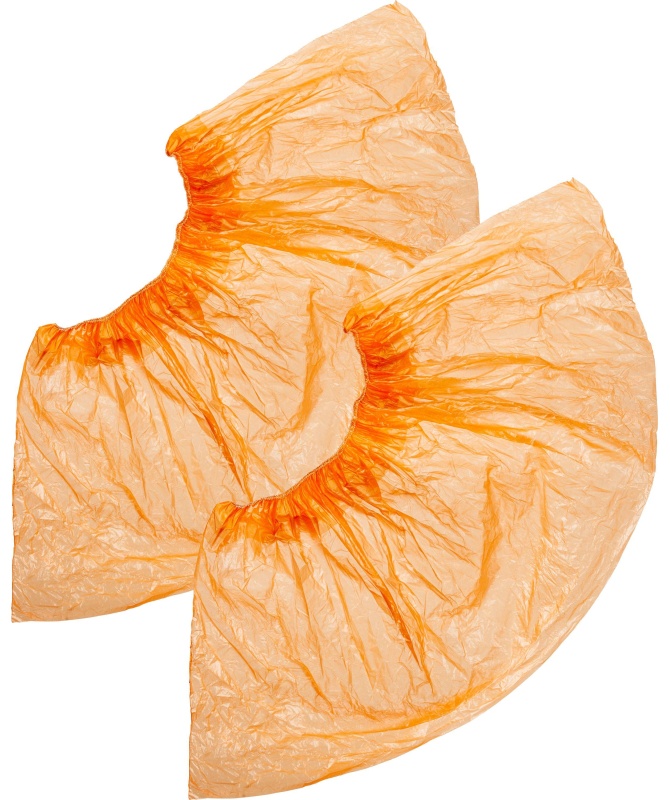 Бахилы н/с, п/э, 2,8г ПНД-8/1р-Ор, оранжевые, 50 пар/уп