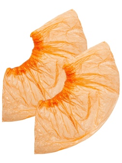 Бахилы н/с, п/э, 2,8г ПНД-8/1р-Ор, оранжевые, 50 пар/уп