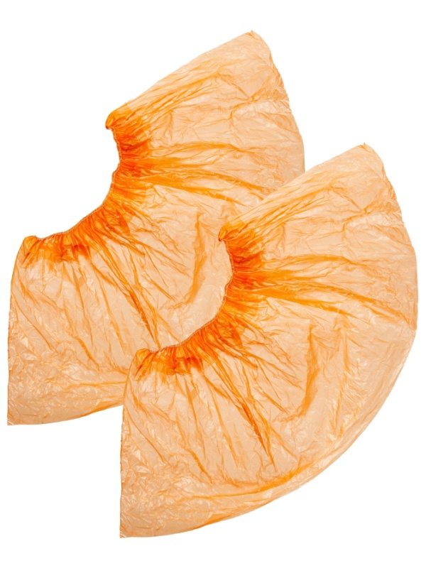 Бахилы н/с, п/э, 2,8г ПНД-8/1р-Ор, оранжевые, 50 пар/уп