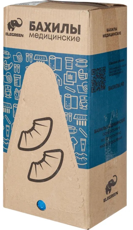 Бахилы н/с, п/э Особопрочные с 2й рез, 6г ПНД2-8/18/2р-С-С голуб 350 пар/уп