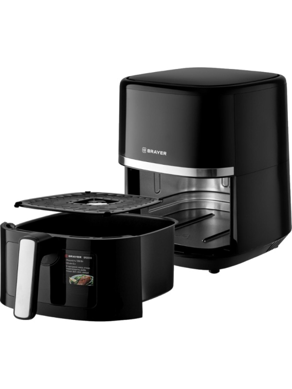 Аэрогриль BRAYER 2033BR,1350 Вт,6л,t.200С,съем.реш.таймер,LCD-дисп,8 прогр