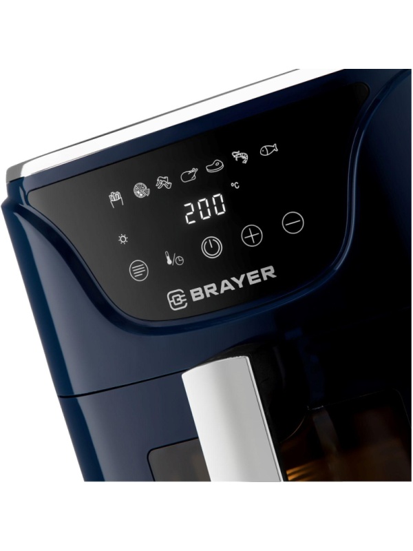 Аэрогриль BRAYER 2036BR,1500 Вт,5л, t.200С,съем.реш,таймер,LCD-дисп,7 прогр