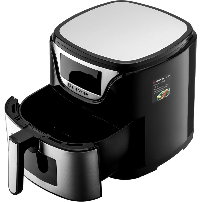 Аэрогриль BRAYER 2037BR,1500Вт,5л,t.200С,съем.реш,таймер,LCD-дисп,7 прогр