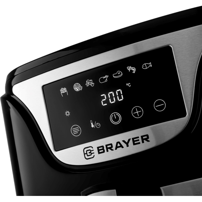Аэрогриль BRAYER 2037BR,1500Вт,5л,t.200С,съем.реш,таймер,LCD-дисп,7 прогр