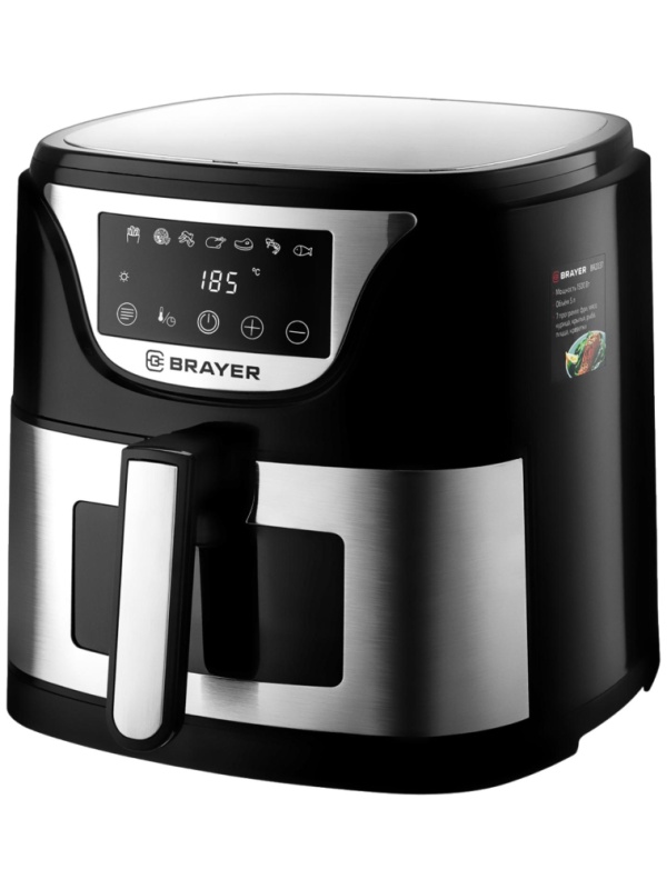 Аэрогриль BRAYER 2037BR,1500Вт,5л,t.200С,съем.реш,таймер,LCD-дисп,7 прогр