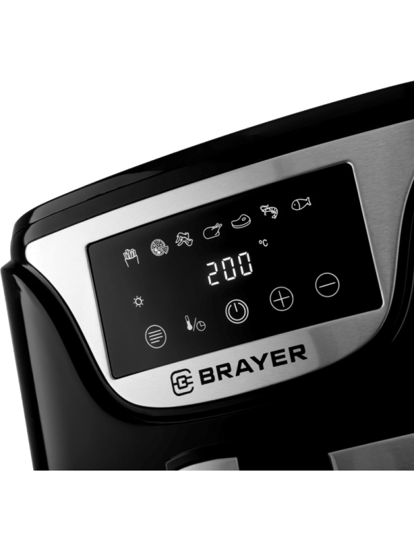 Аэрогриль BRAYER 2037BR,1500Вт,5л,t.200С,съем.реш,таймер,LCD-дисп,7 прогр