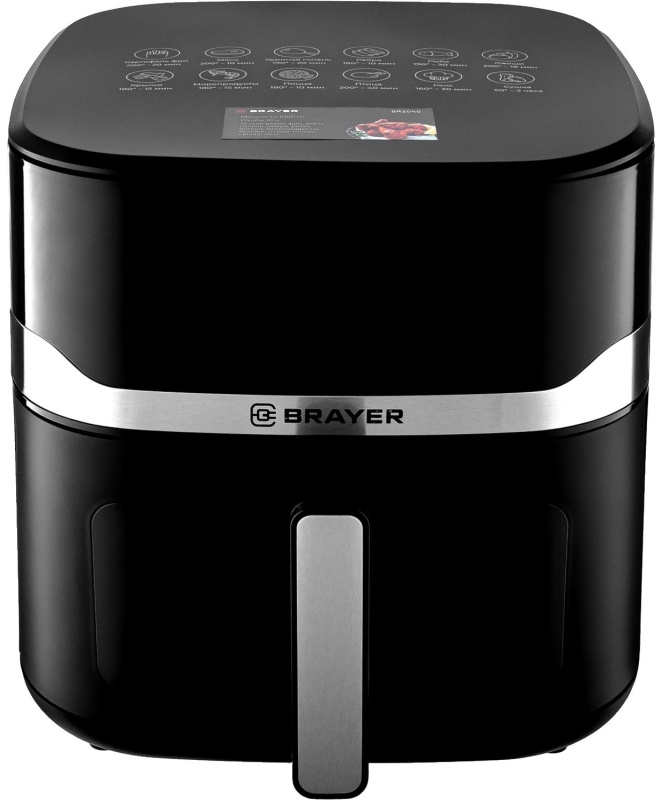 Аэрогриль BRAYER 2040BR,1800Вт,10л,t.200С,съем.реш,таймер,LCD-дисп,12прогр