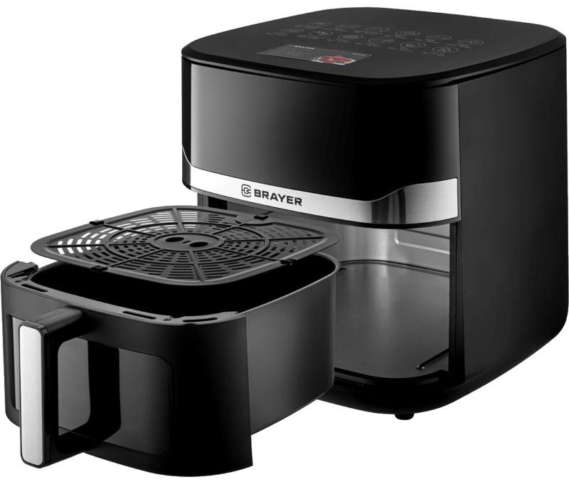 Аэрогриль BRAYER 2040BR,1800Вт,10л,t.200С,съем.реш,таймер,LCD-дисп,12прогр