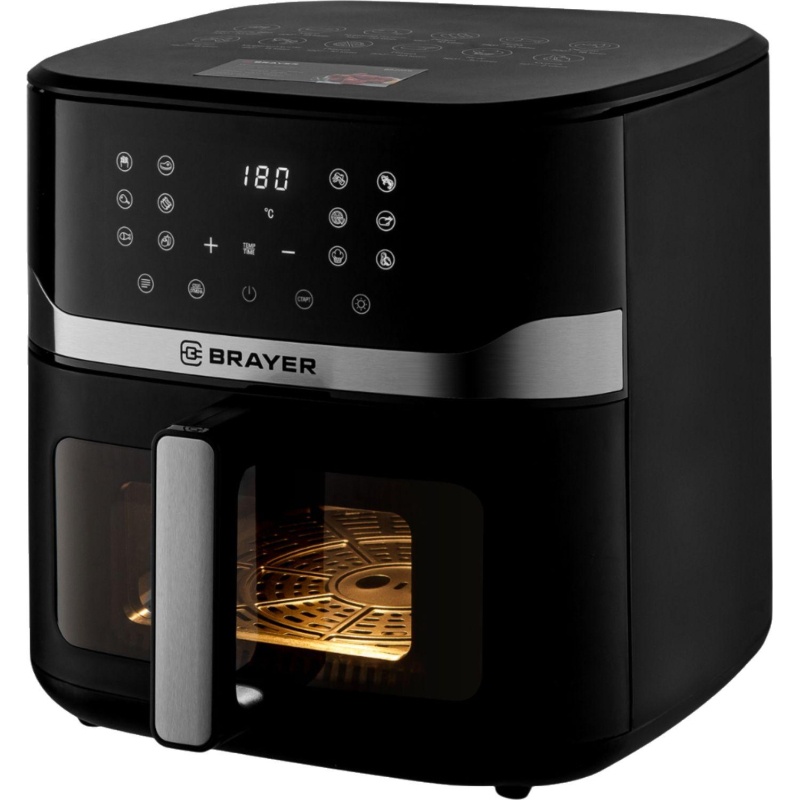 Аэрогриль BRAYER 2040BR,1800Вт,10л,t.200С,съем.реш,таймер,LCD-дисп,12прогр