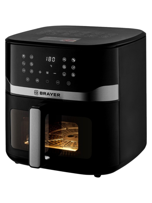 Аэрогриль BRAYER 2040BR,1800Вт,10л,t.200С,съем.реш,таймер,LCD-дисп,12прогр