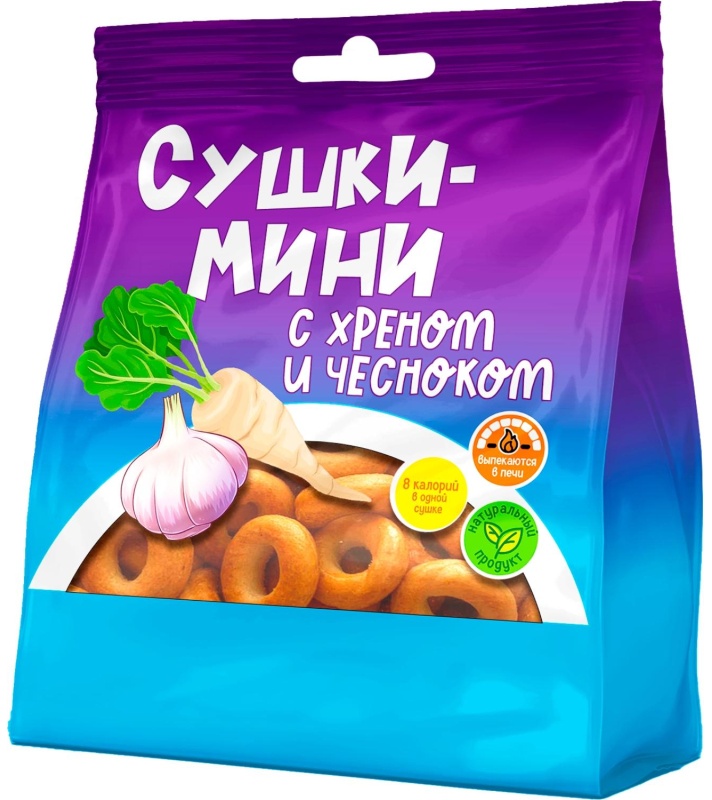 Сушки мини Невская Сушка с хреном и чесноком, 130г
