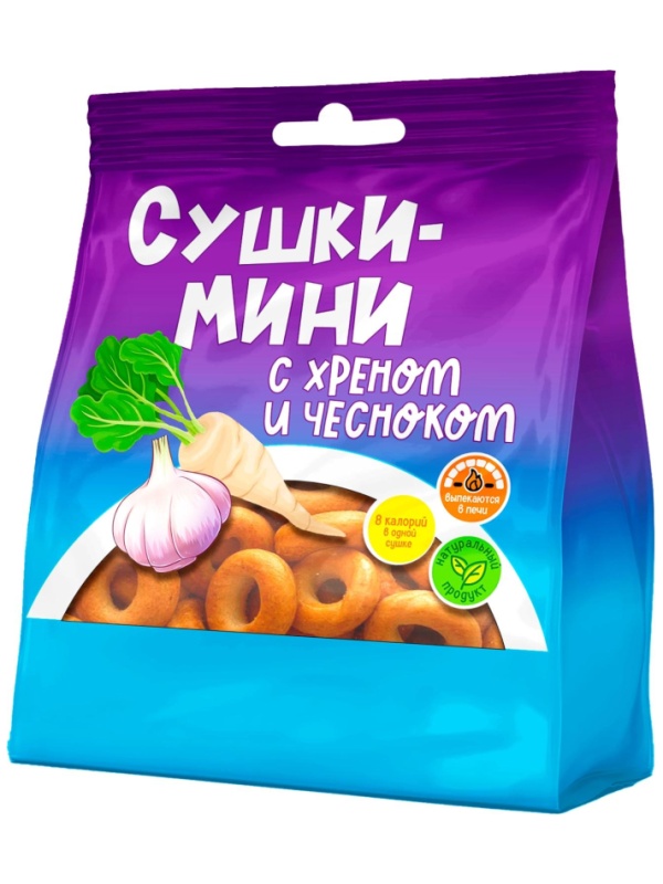 Сушки мини Невская Сушка с хреном и чесноком, 130г