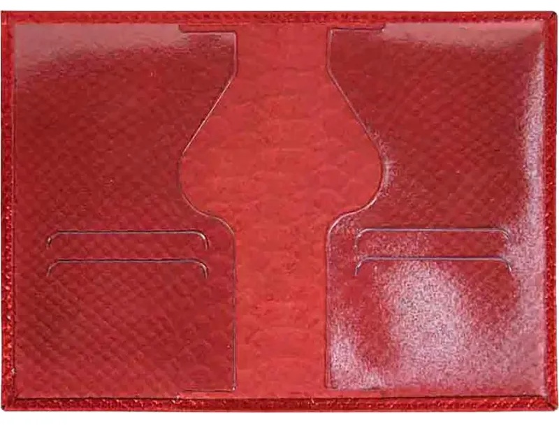 Обложка для паспорта нат.кож, красн,  Железный Питон, 1,2-060-248-0