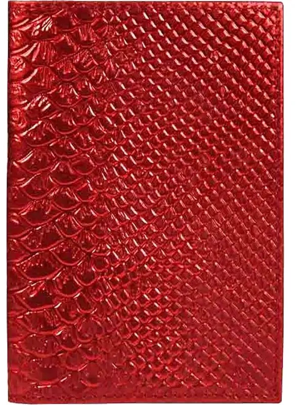 Обложка для паспорта нат.кож, красн,  Железный Питон, 1,2-060-248-0