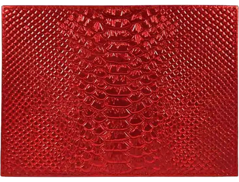 Обложка для паспорта нат.кож, красн,  Железный Питон, 1,2-060-248-0