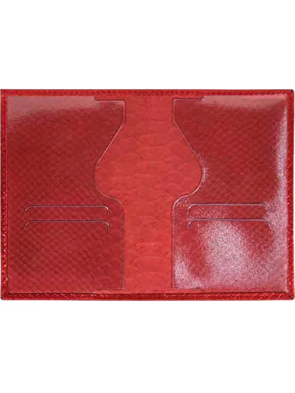 Обложка для паспорта нат.кож, красн,  Железный Питон, 1,2-060-248-0
