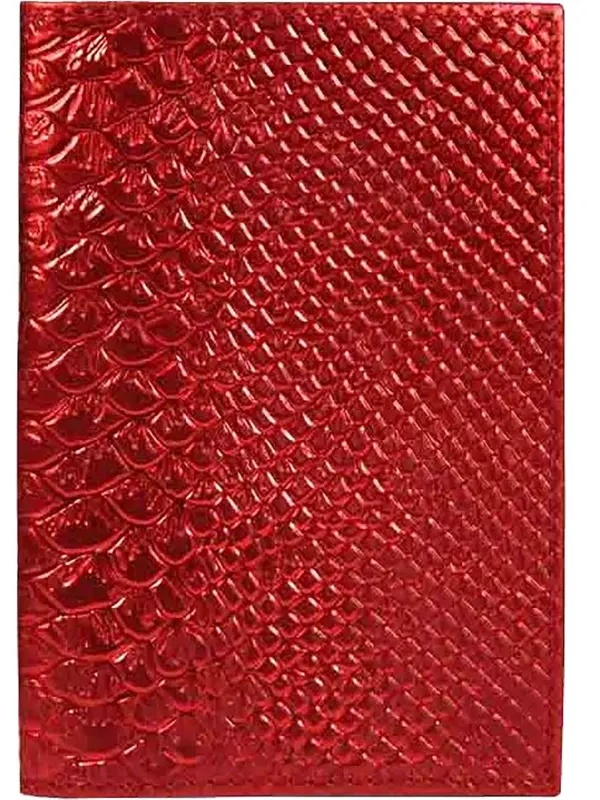 Обложка для паспорта нат.кож, красн,  Железный Питон, 1,2-060-248-0