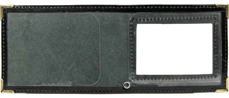 Обложка для удостоверения натур кож Шик,черн, с металл.люверсом, 2,70гр-211