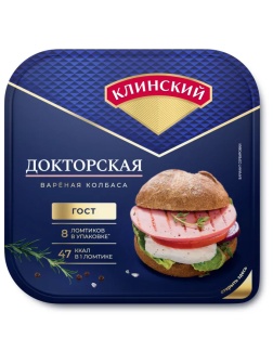 Колбаса Клинский Докторская (ГОСТ) вареная нарезка 190г