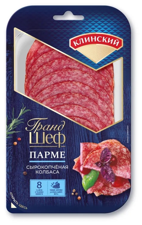 Колбаса Клинский Парме сырокопченая нарезка 85г