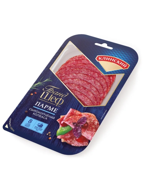 Колбаса Клинский Парме сырокопченая нарезка 85г