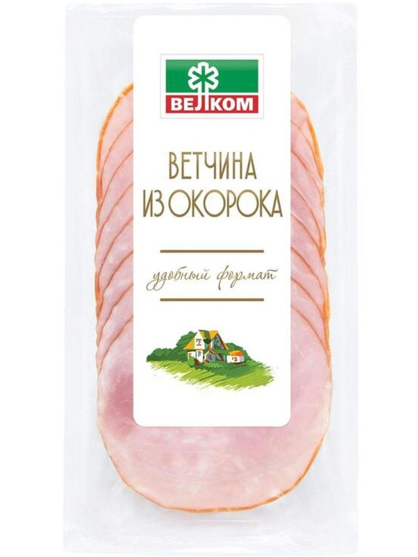Ветчина Велком из окорока в/у нарезка, 100г