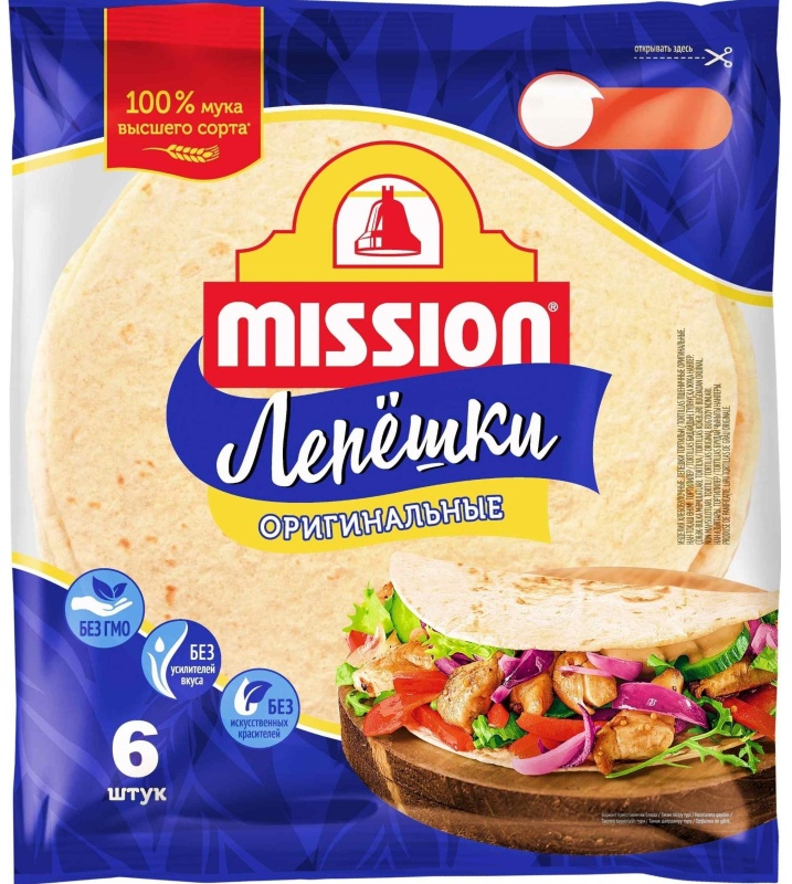 Лепешка MISSION Оригинальные, 6шт, 250г