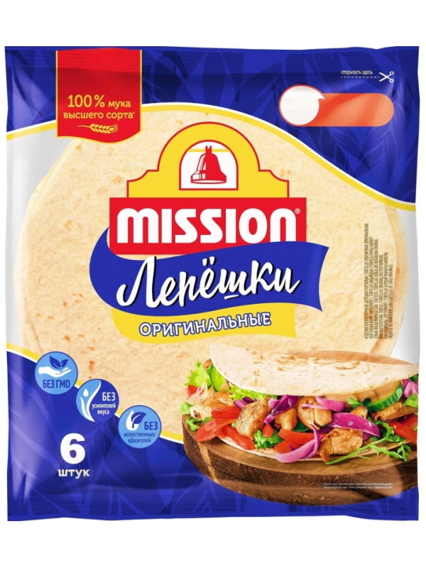 Лепешка MISSION Оригинальные, 6шт, 250г
