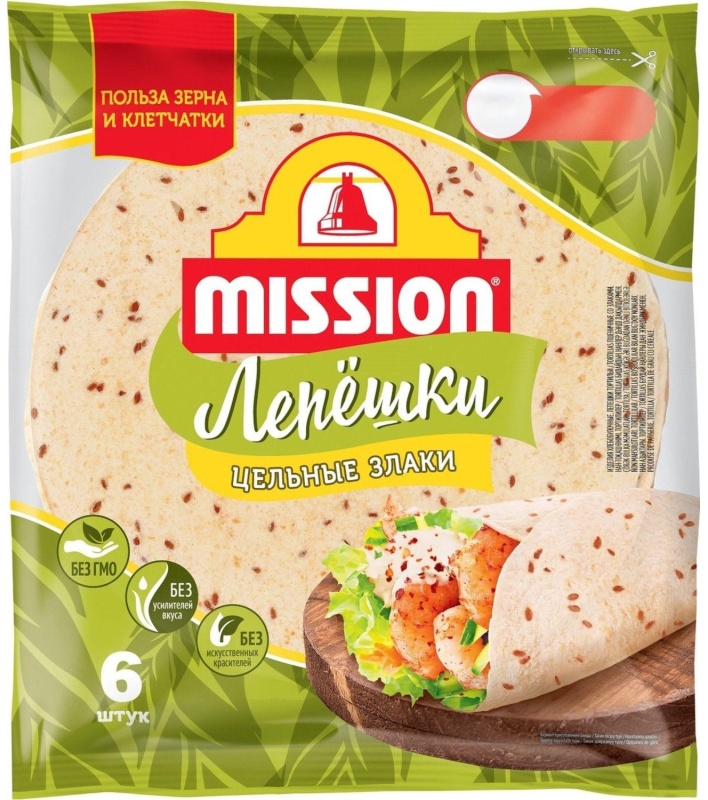 Лепешка MISSION Со злаками, 6шт, 250г