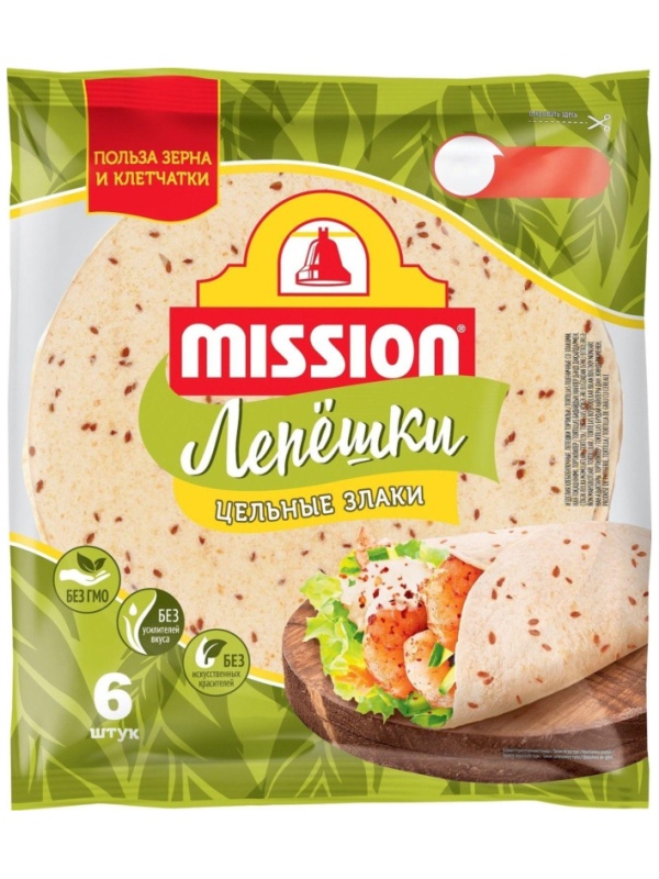 Лепешка MISSION Со злаками, 6шт, 250г